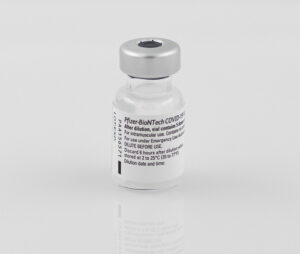 Vial of Pfizer’s COVID-19 vaccine