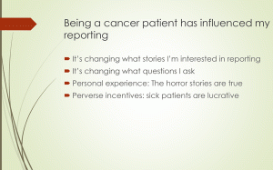 Covering health care – as a cancer patient