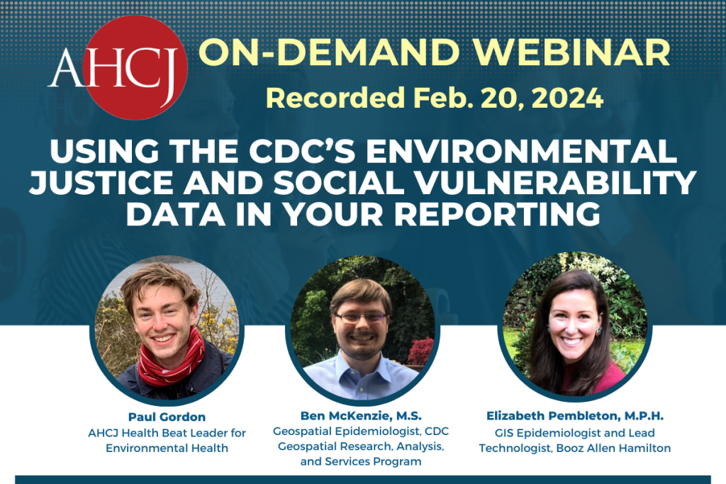 Using the CDC's Environmental Justice and Social Vulnerability data in your reporting