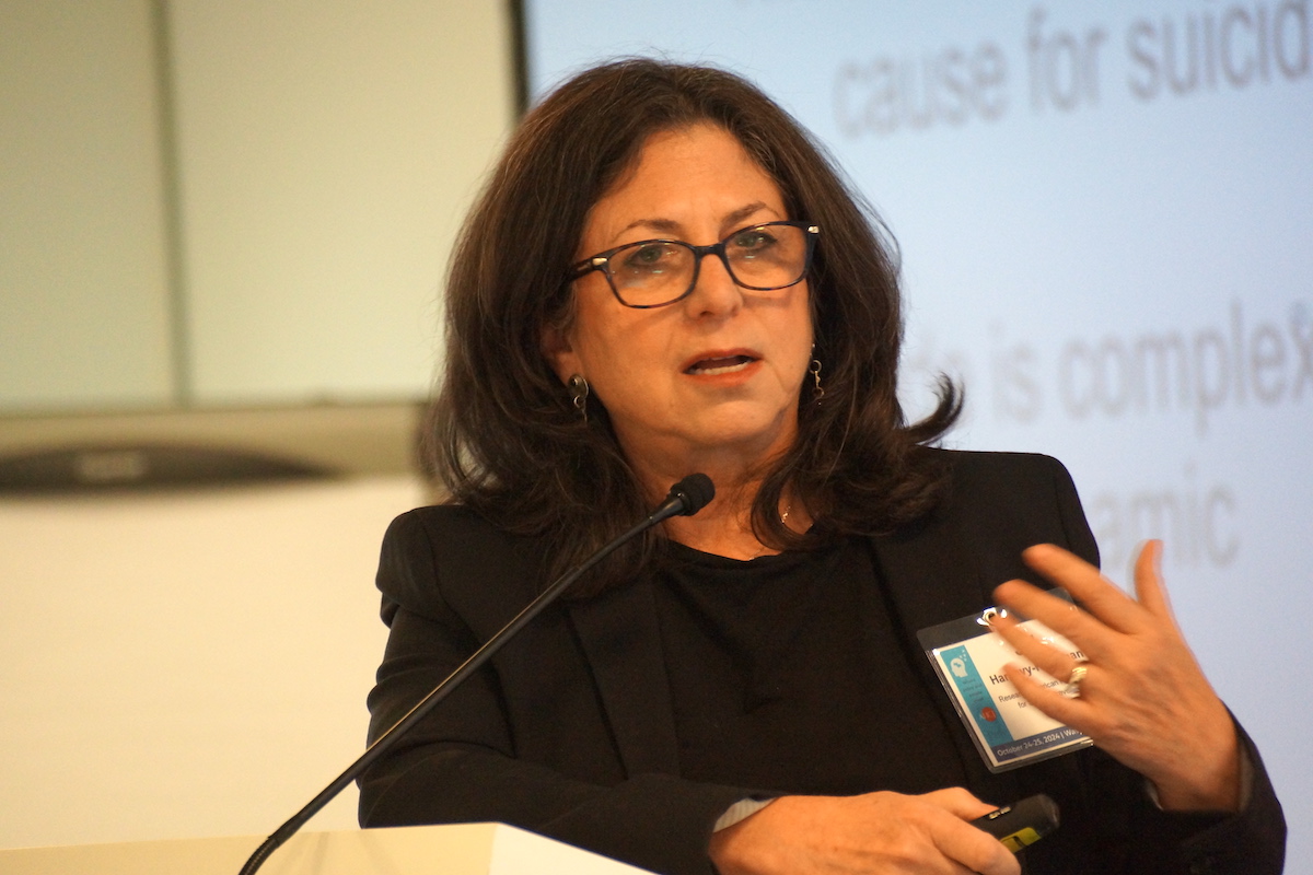 Jill Harkavy-Friedman, Ph.D., speaks during a session about firearm suicide prevention at AHCJ's fall summit in October 2024