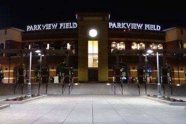 Parkview Field at night.