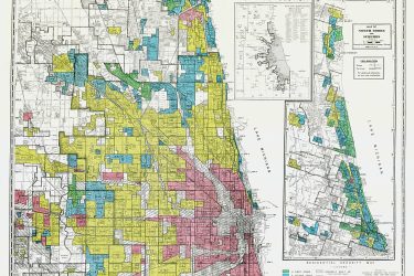 a map showing redlining in Chicago