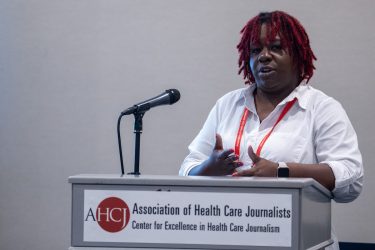 Ashlee Wilson of the Oklahoma Birth Equity Initiative speaks during an HJ25 panel on maternity deserts and increasing closures of maternity wards