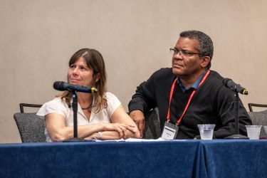 Anna Gorman and Anthony Iton listen during the HJ25 session "Reducing homelessness through Medicaid programs"