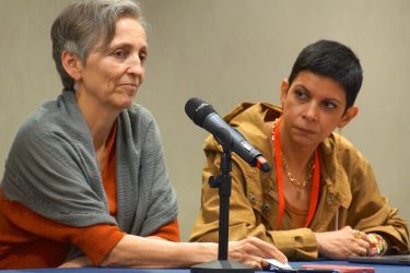 Stefanie Friedhoff speaks at an HJ25 panel about misinformation.