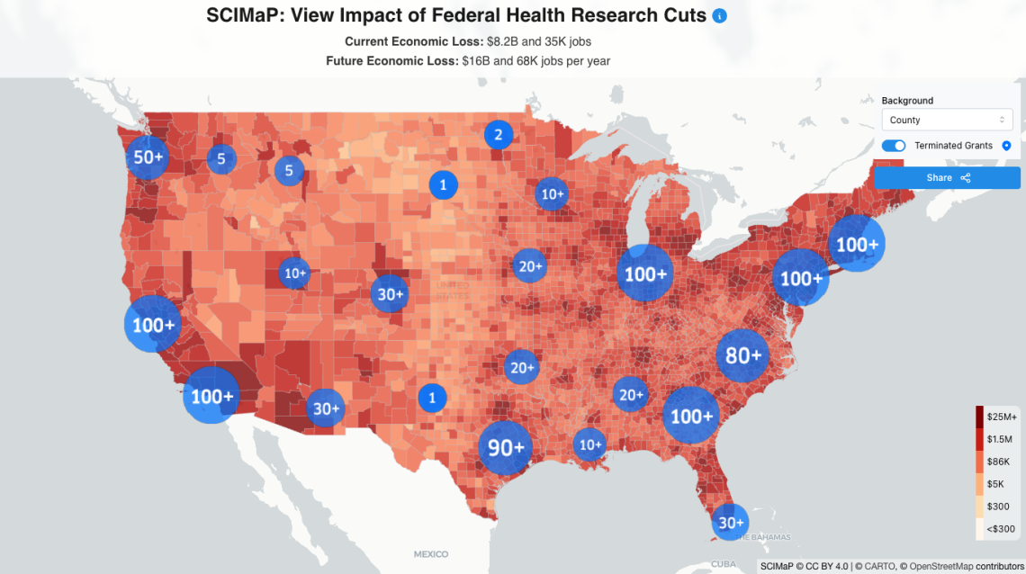 Mapping local economic consequences of federal cuts to NIH: How they did it