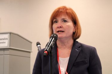 Anna Werner during her HJ25 lightning talk, "Bulletproofing your investigation."