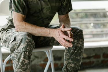 military member in group therapy