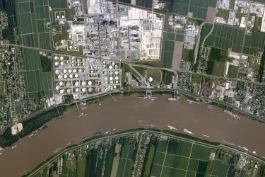 satellite imagery of Cancer Alley in Louisiana, a site that would have received increased monitoring and support from Justice40 initiatives.