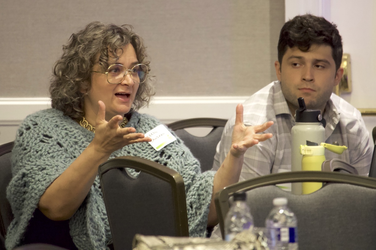 Independent journalist Keren Landman, M.D., asks a question at Rural Health 2025.
