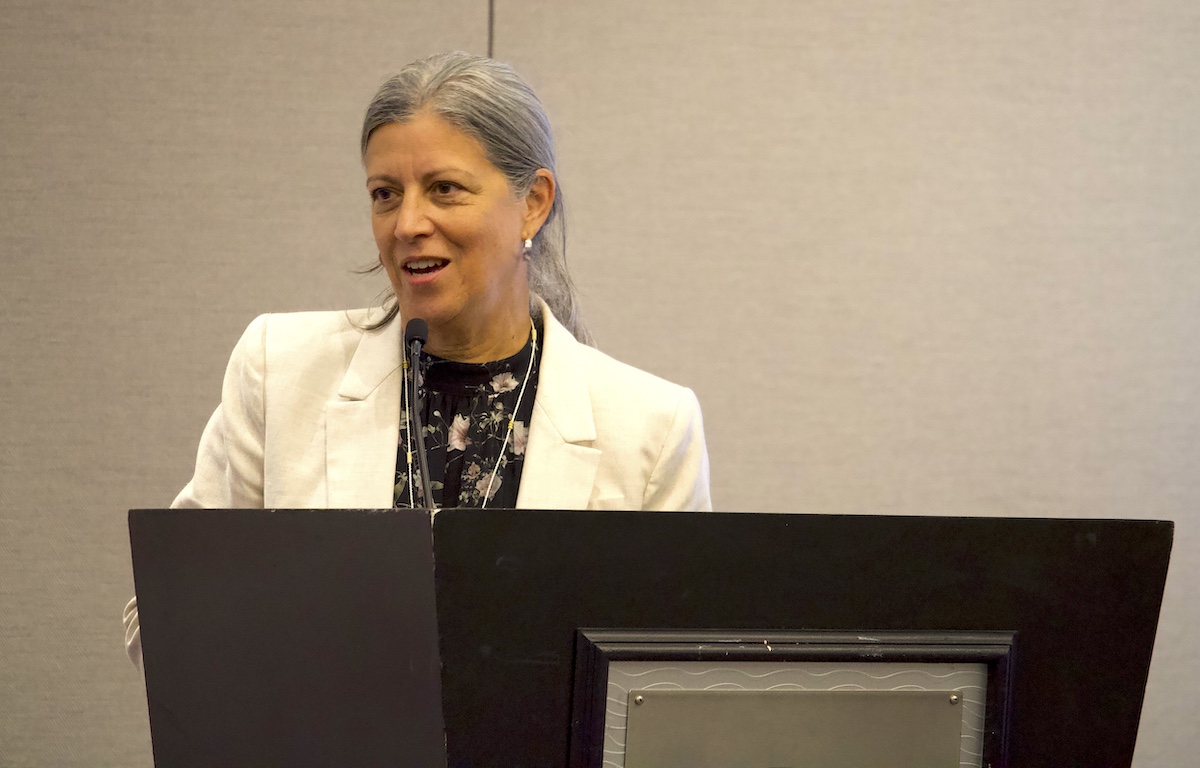 Katherine Reed, AHCJ's director of education and content, speaks at the Rural Health Journalism Workshop.