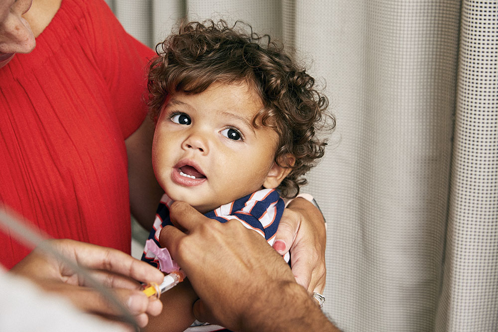 A child receiving a vaccination