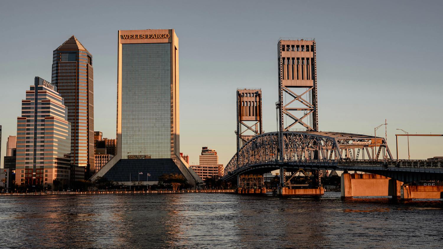 Jacksonville, Fla., skyline. The city saw a 100% decrease in murders by gun violence in 2024.