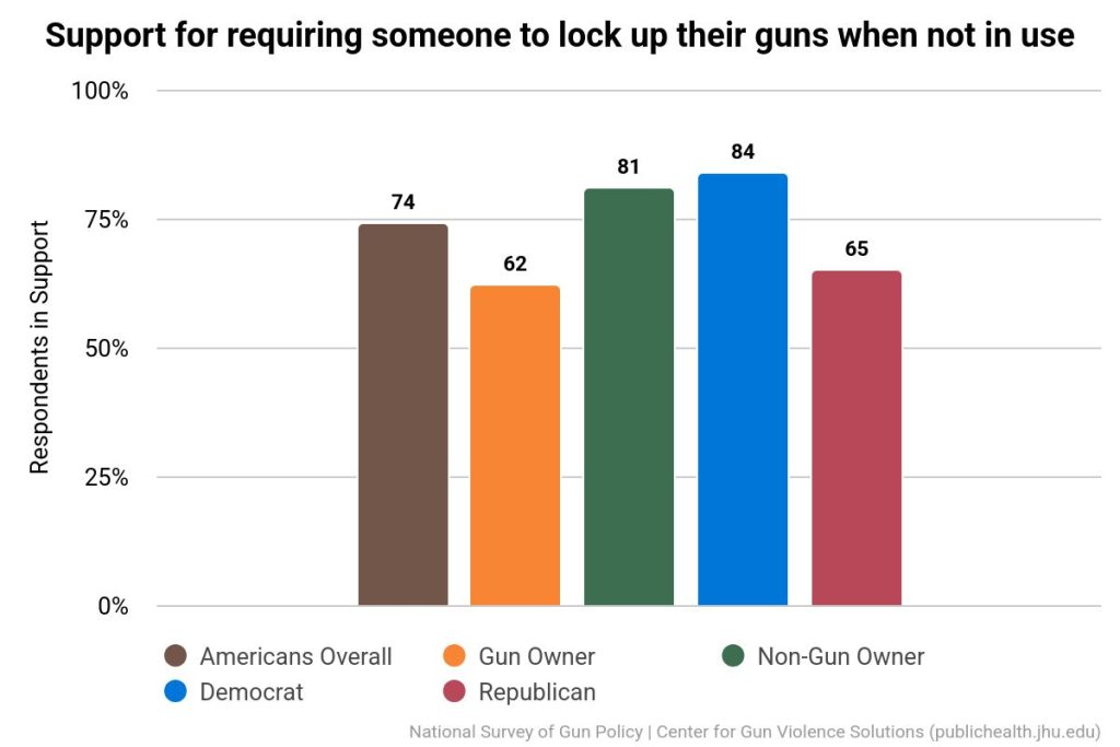 Support for requiring someone to lock up their guns when not in use