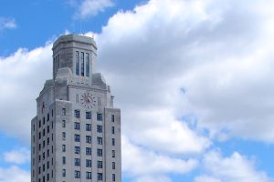 The top of City Hall in Camden, N.J.