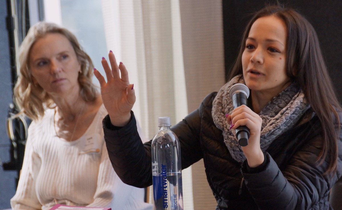 Christine Herman, AHCJ board vice president (right), and Laura Beil, AHCJ board treasurer (left) during the interactive ethics workshop at AHCJ’s Fall Summit. Photo by Erica Tricarico