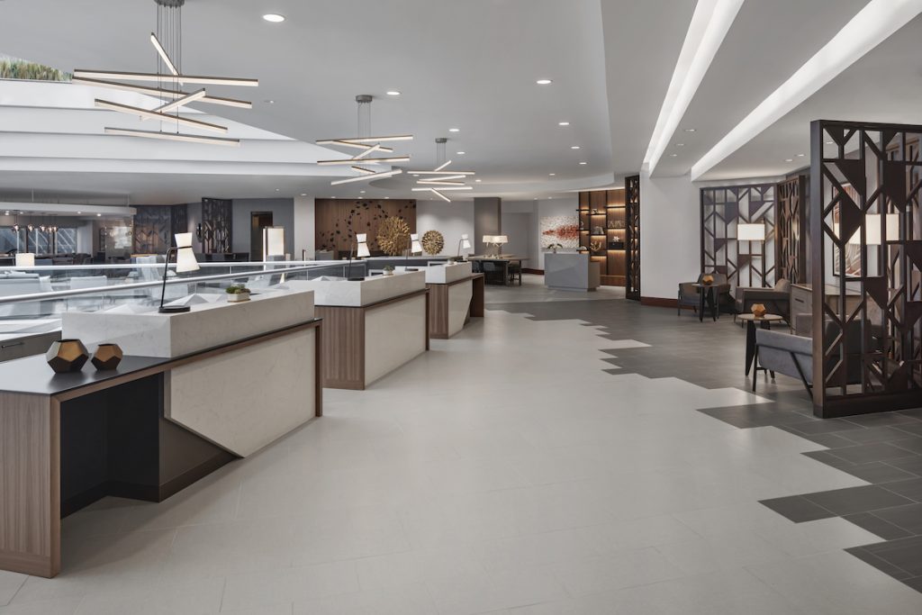 desk area at the Minneapolis Marriott City Center hotel, where HJ26 will be hosted.