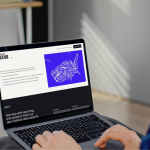 person using a laptop on the Trace's Gun Violence Data Hub site