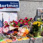 A memorial at the Minnesota State Capitol for State Rep. Mellissa Hortman. She was assassinated along with her husband and their dog on June 14, 2025.