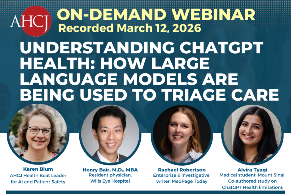 On-Demand webinar: Recorded March 12, 2026. Understanding ChatGPT Health: How large language models are being used to triage care