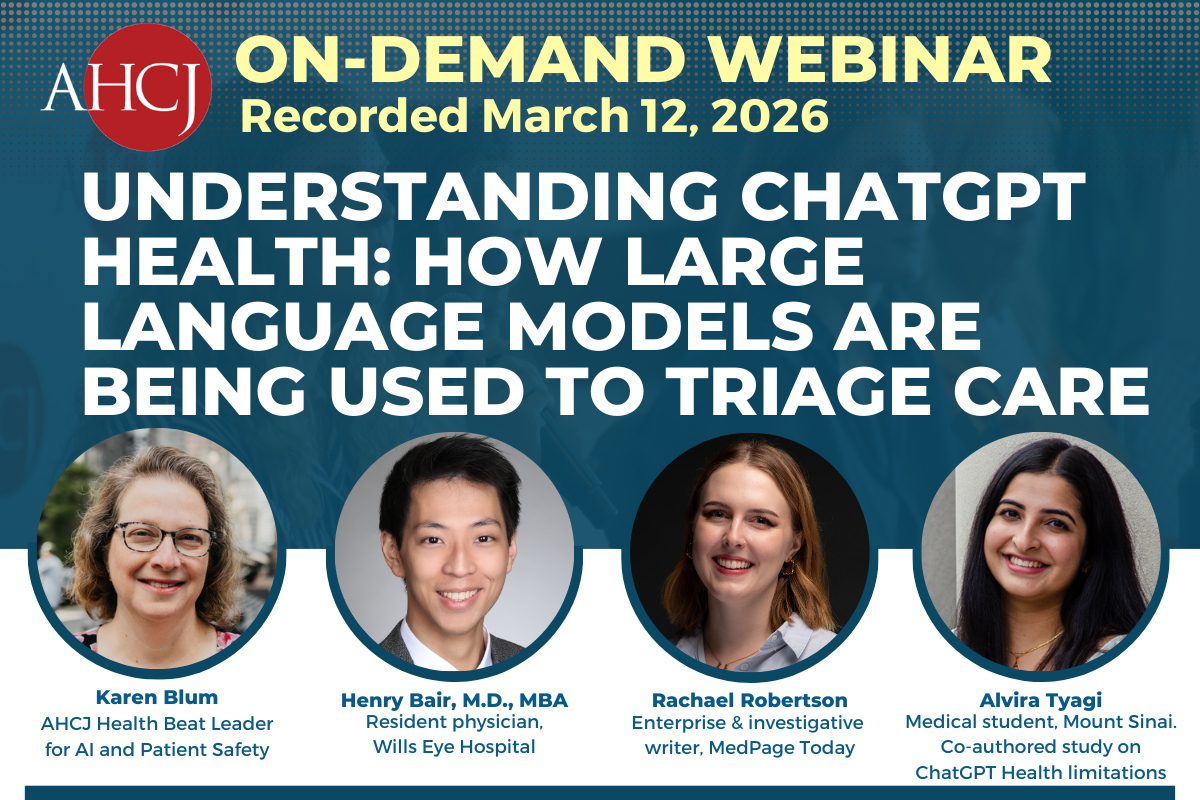 On-Demand webinar: Recorded March 12, 2026. Understanding ChatGPT Health: How large language models are being used to triage care