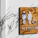a bathroom sign