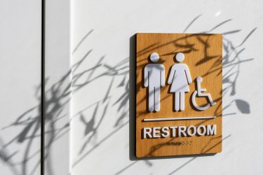 a bathroom sign