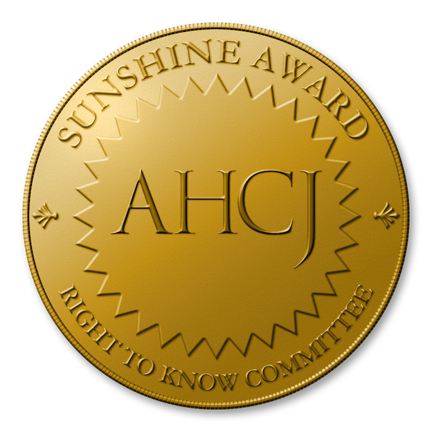 Gold seal: AHCJ Right-to-Know Committee Sunshine Award