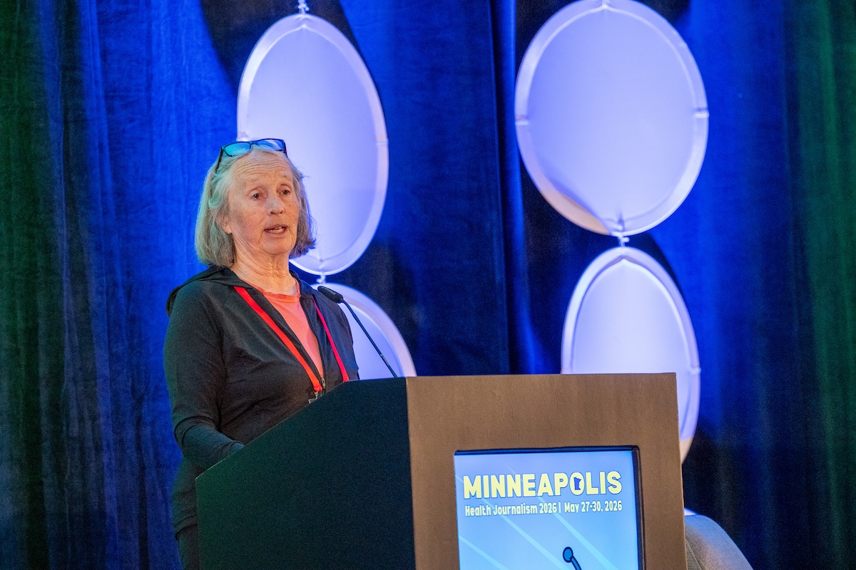 University of Minnesota professor Joanne Slavin speaks about the new U.S. dietary guidelines during a panel at HJ26. Photo by Zachary Linhares