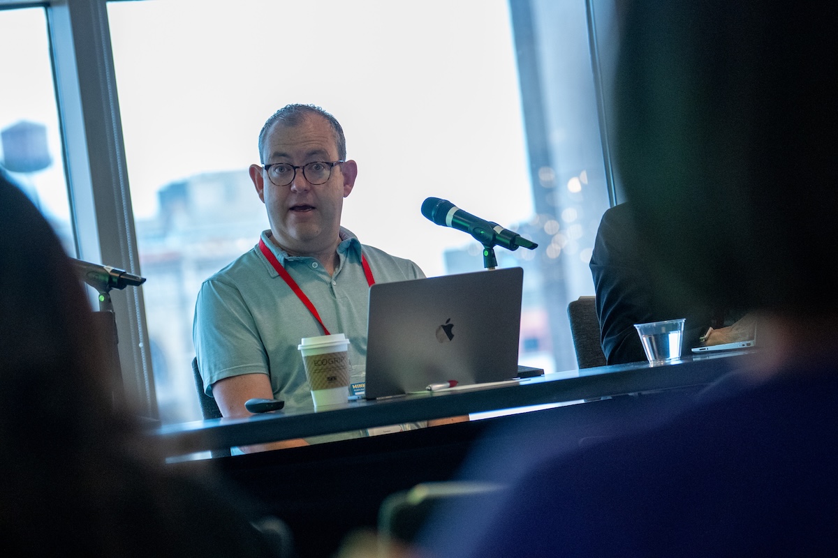 ProPublica's Charles Ornstein speaks at the HJ26 session: 'Government gagged: Overcoming agencies' secrecy barriers.' Photo by Zachary Linhares