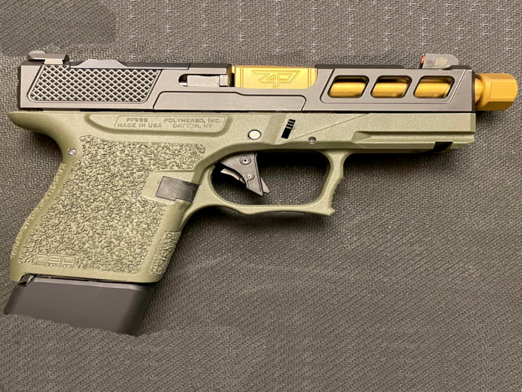 A privately made pistol, commonly referred to as a "ghost gun."
