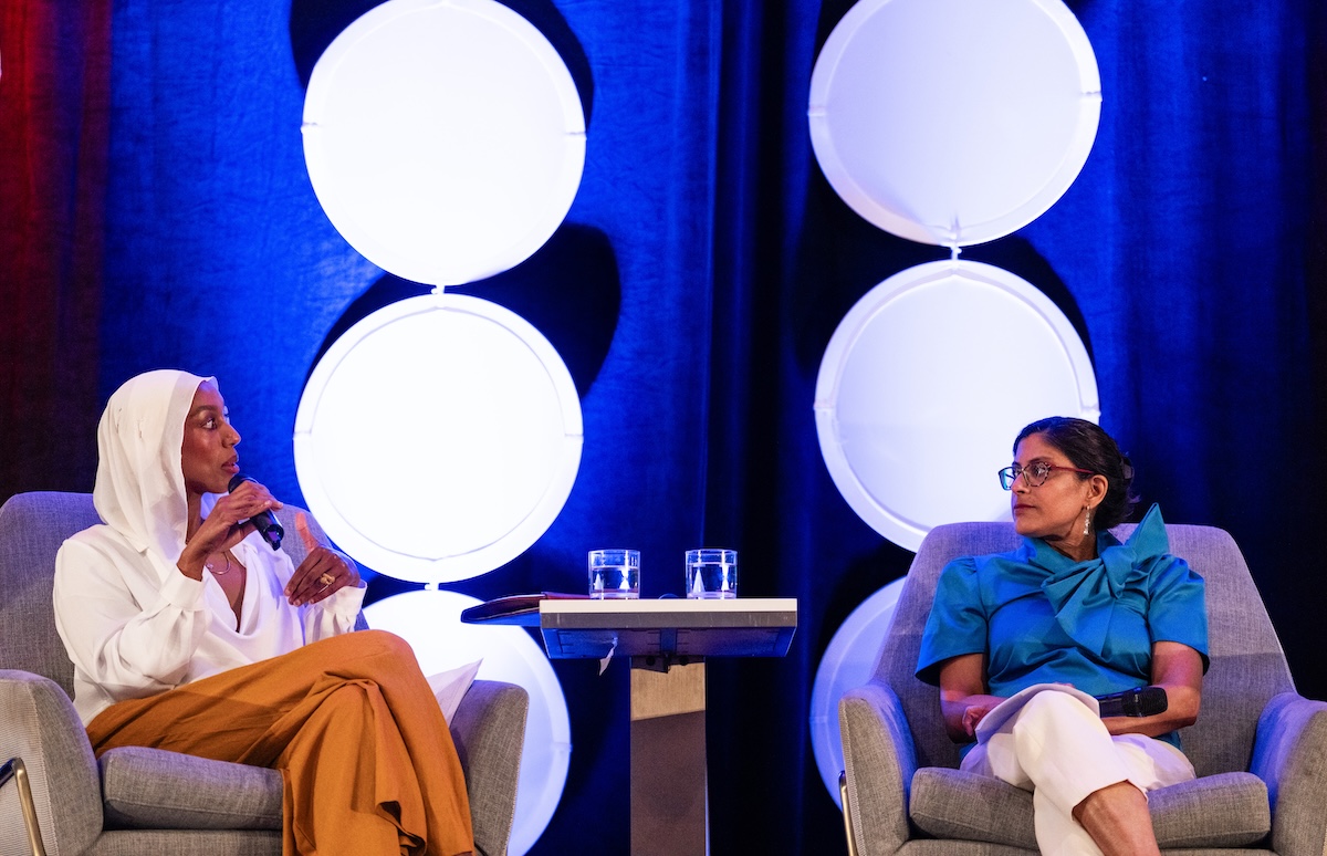 Munira Maalimisaq speaks to moderator Renuka Rayasam at HJ26
