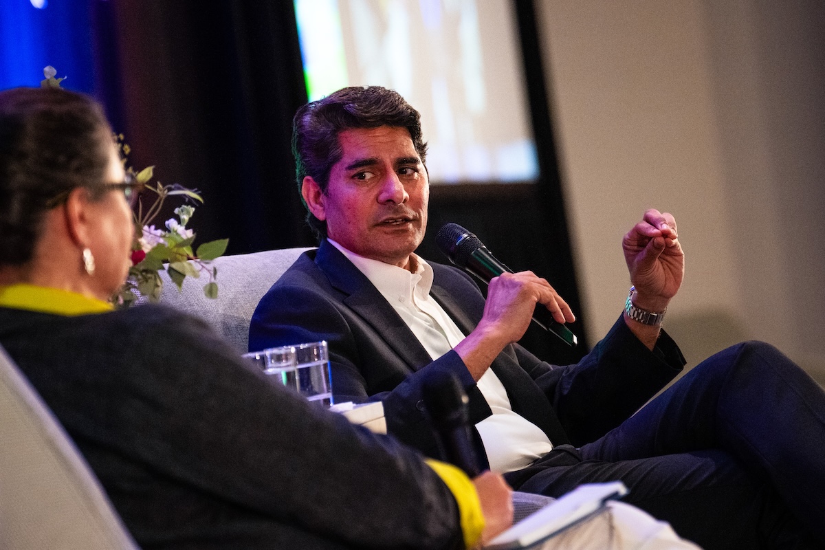 American Medical Association immediate past president Bobby Mukkamala, M.D., speaks during a plenary at HJ26. Photo by Zachary Linhares