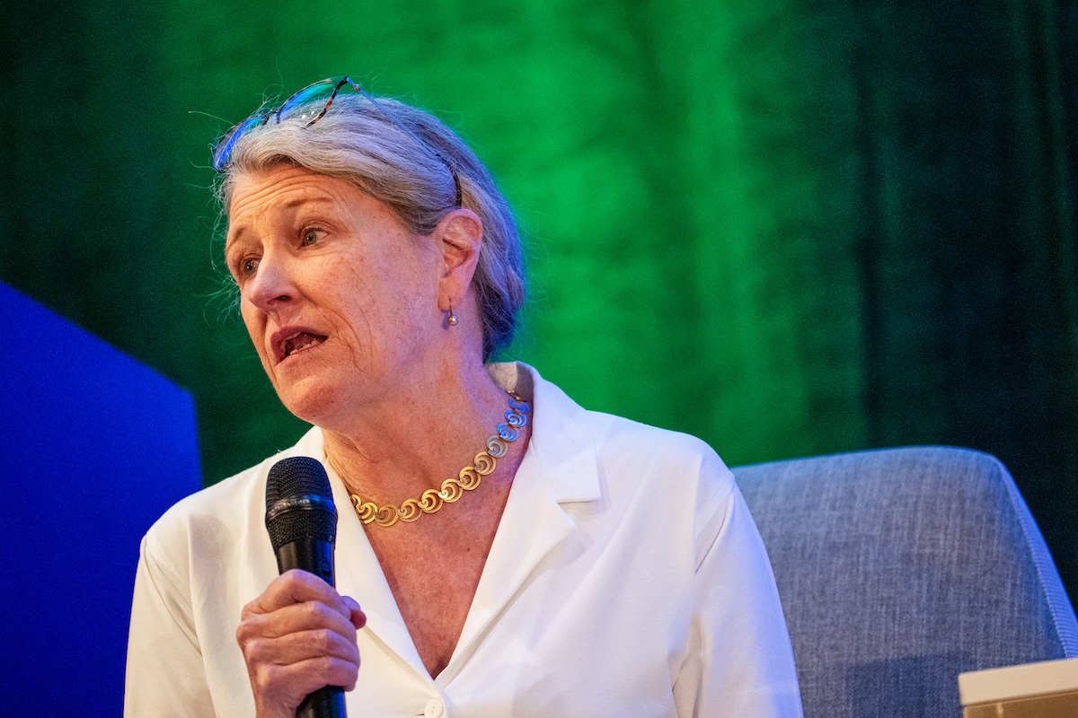 Jeanne Lambrew, director of health care reform and senior fellow at The Century Foundation, speaks at HJ26. Photo by Zachary Linhares