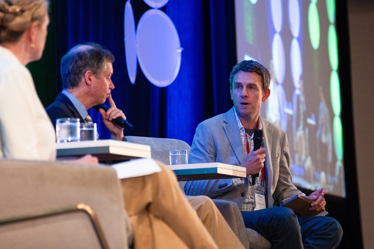 Chris Pope, senior fellow with the Manhattan Institute, responds to a question during Thursday's plenary at HJ26. Photo by Zachary Linhares