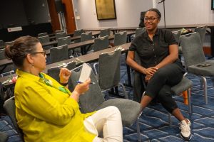 HJ26 attendees discuss the toll of reporting on trauma at HJ26. Photo by Zachary Linhares