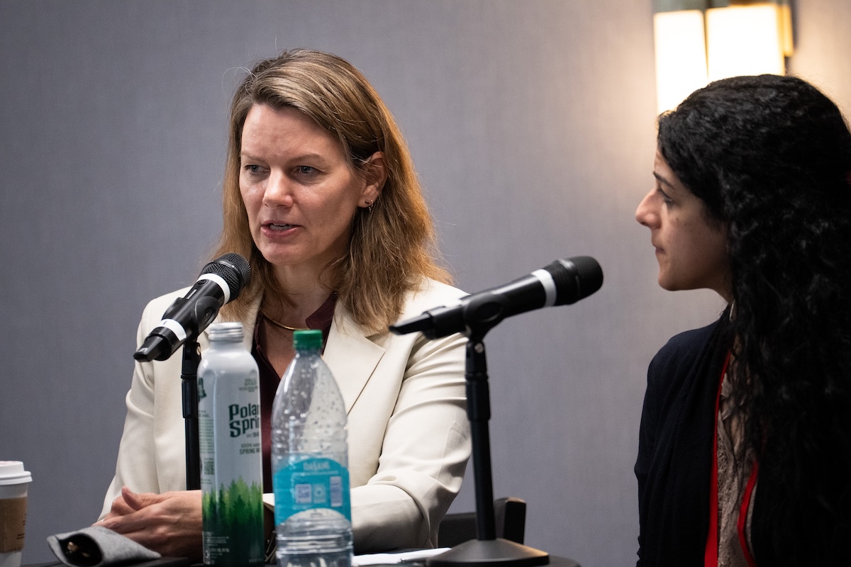Sarah Varney of PBS NewsHour speaks at HJ26. Photo by Zachary Linhares