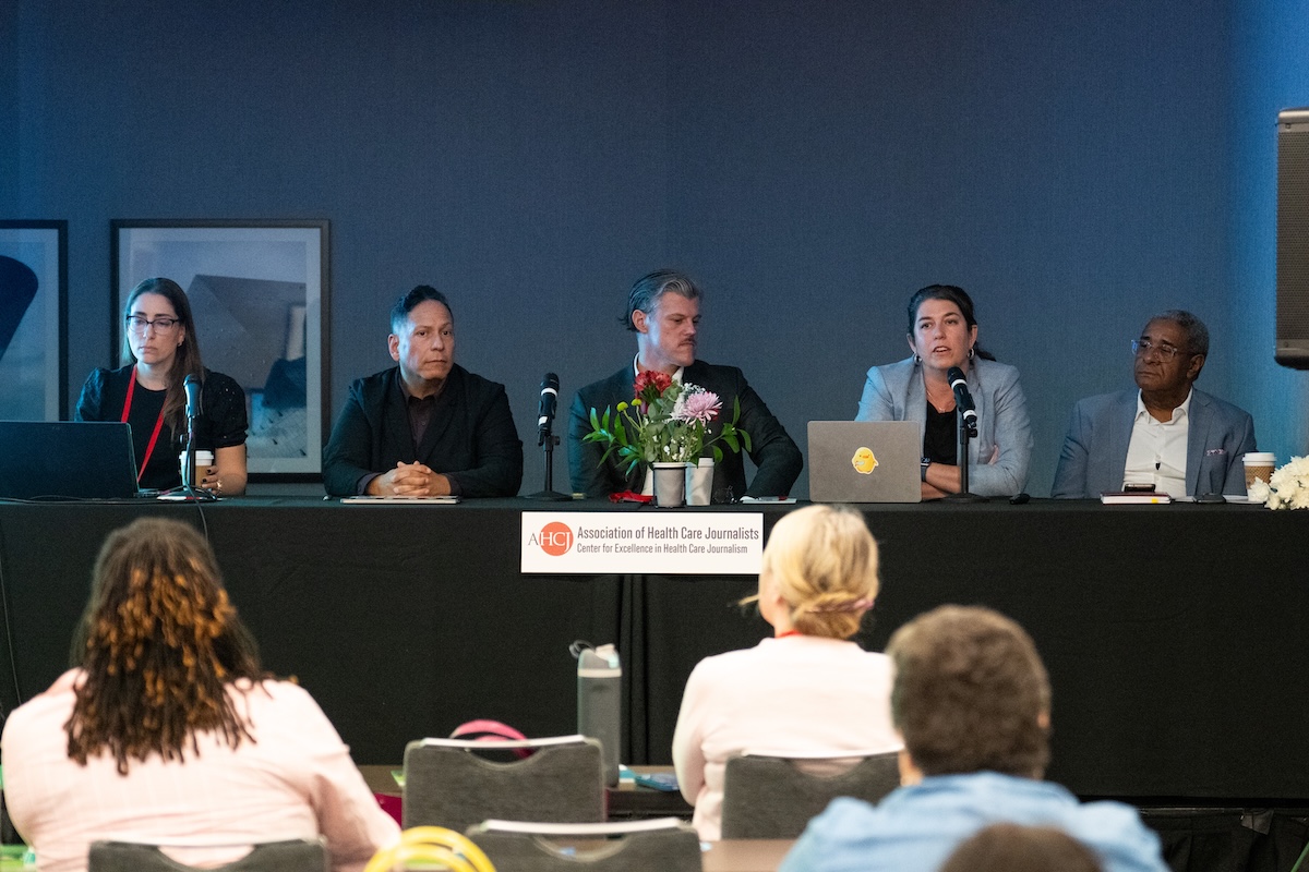 HJ26 panelists for the session "Beyond the divide: Reporting Americans’ surprising consensus on health equity." Photo by Zachary Linhares