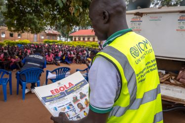 Risk Communication and Community Engagement activities during Uganda's Ebola disease outbreak response, Arua District, northern Uganda, 24 June 2026.