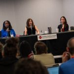 HJ26 panelists at the session "Demystifying community engagement: How listening leads to better health reporting." Photo by Zachary Linhares