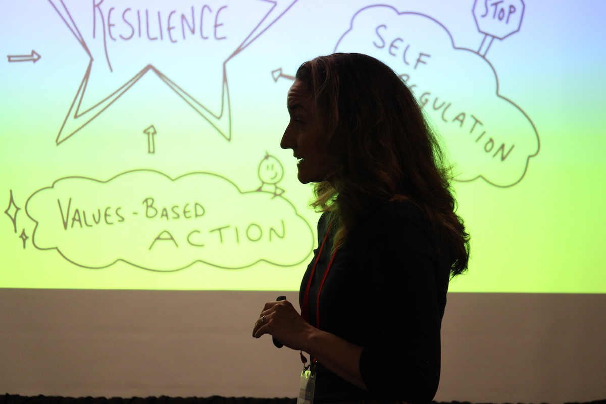 Licensed psychologist Kathryn Hecht speaks at HJ26. Photo by Kevin Ridder