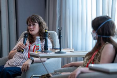 Milena Bates, co-founder of the Minnesota Autistic Alliance, speaks at HJ26. Photo by Zachary Linhares
