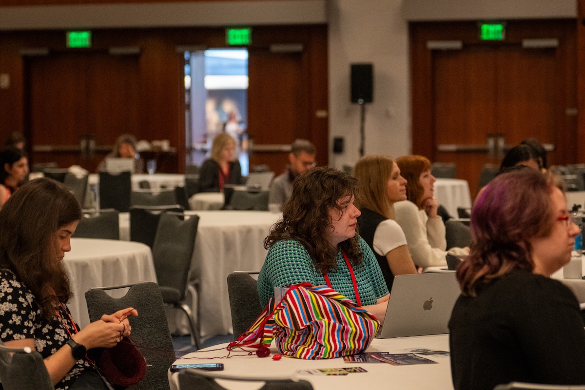HJ26 attendees listen to the session "Survival of the fittest: Covering the resurgence of eugenics-coded health policies and products." Photo by Zachary Linhares