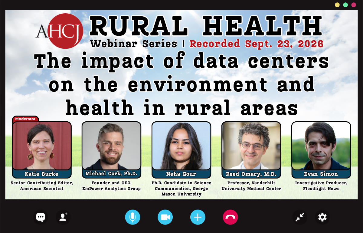 AHCI RURAL HEALTH Webinar Series I Recorded Sept. 23, 2026 The impact of data centers on the environment and health in rural areas